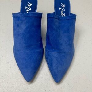 Matisse Frances Women Suede Slip On Mules Size 7.5 Pointed Toe Blue